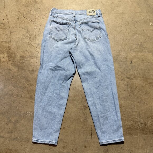 Levis Silver Tab Mom Jeans Womens 31x27 Blue Denim High Rise Medium Wash - Picture 9 of 12